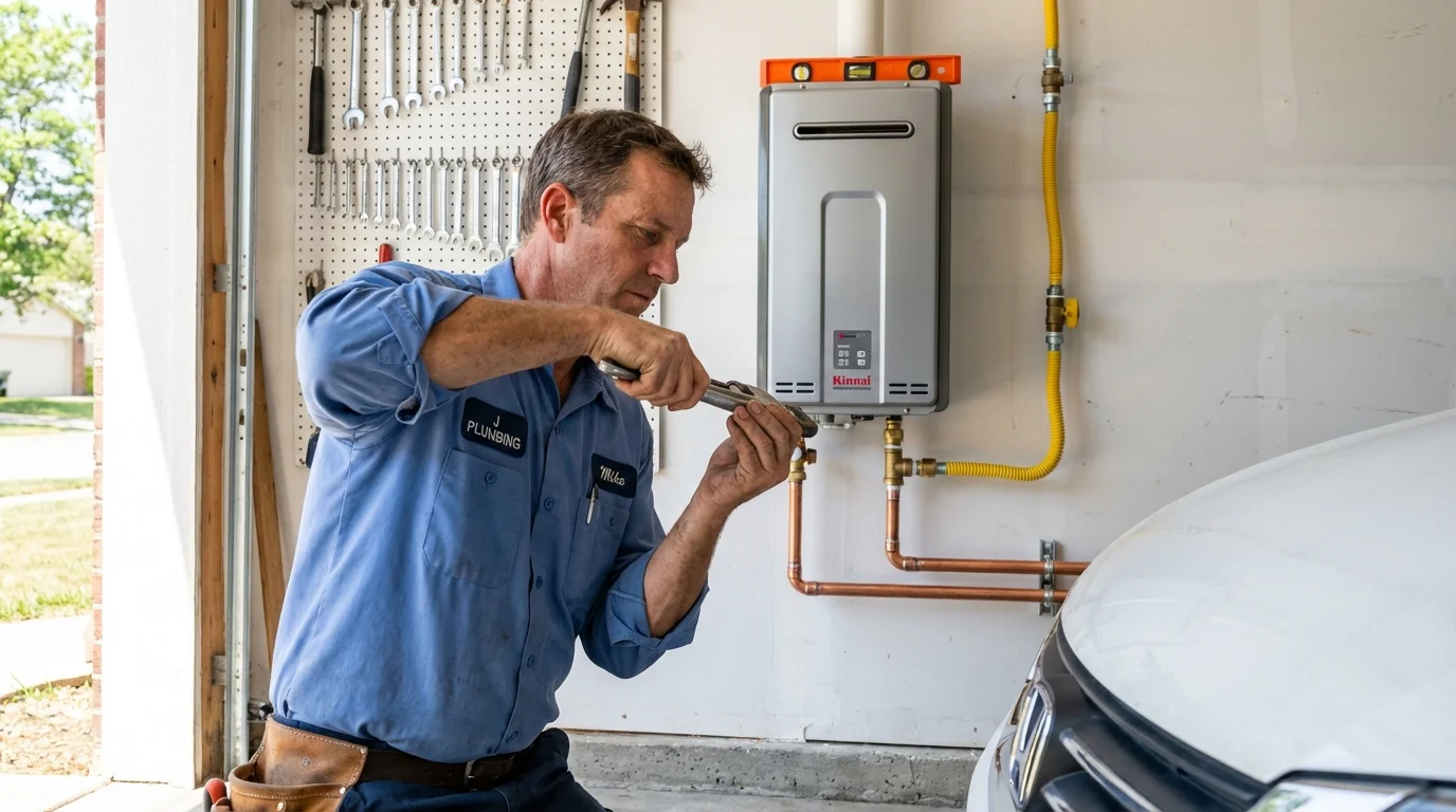 Tankless water heater installation by a Johns Plumbing LLC plumber in Mountain Home